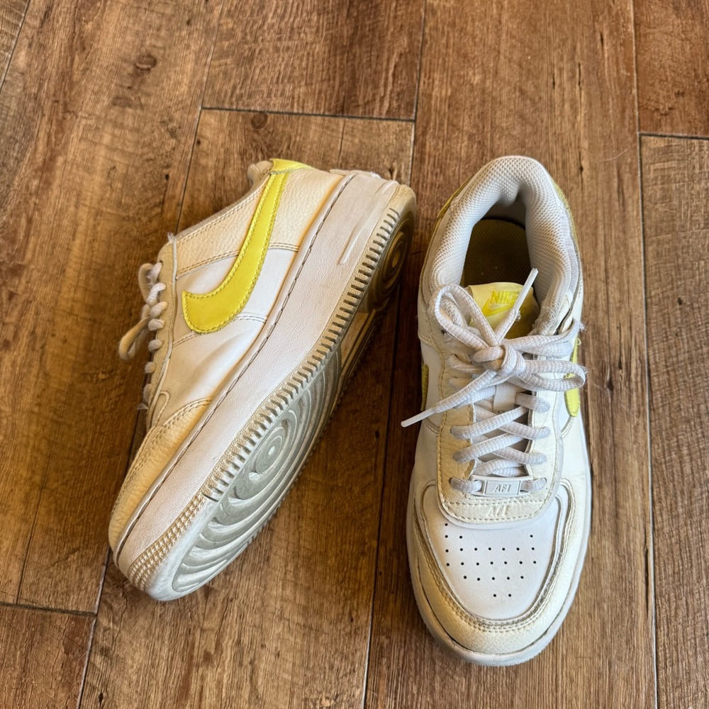 Nike Air Force 1 low shadow pale ivory light zitron sneakers size 6.5 - Picture 6 of 9